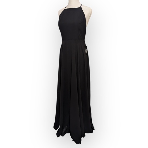 NWT Lulu's Mythical Kind of Love Black Maxi Dress w/Criss Cross Back, Medium - Picture 4 of 10